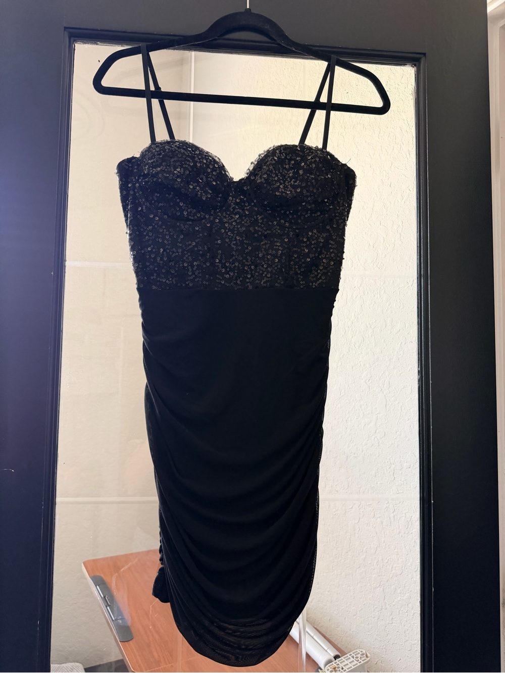 Windsor Black Sequin Bustier Mini Dress